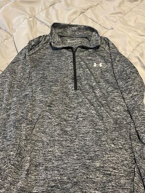 Under Armour Black & Gray Space-Dye Quarter-Zip Pullover